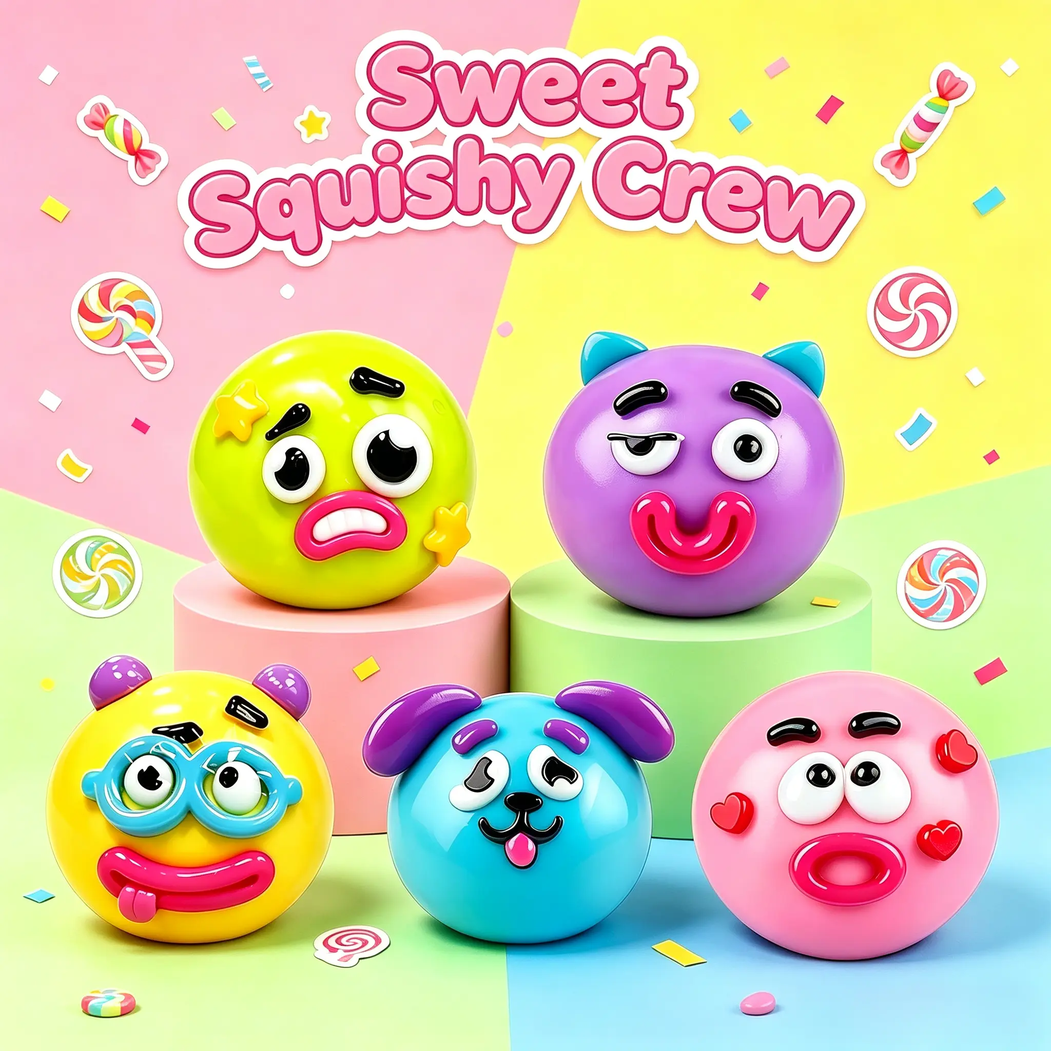 2026 New Cute Unisex Smushers Curiosities Dog Face Swap Squishy - Soft Moldable Slow Rising Squeeze Item