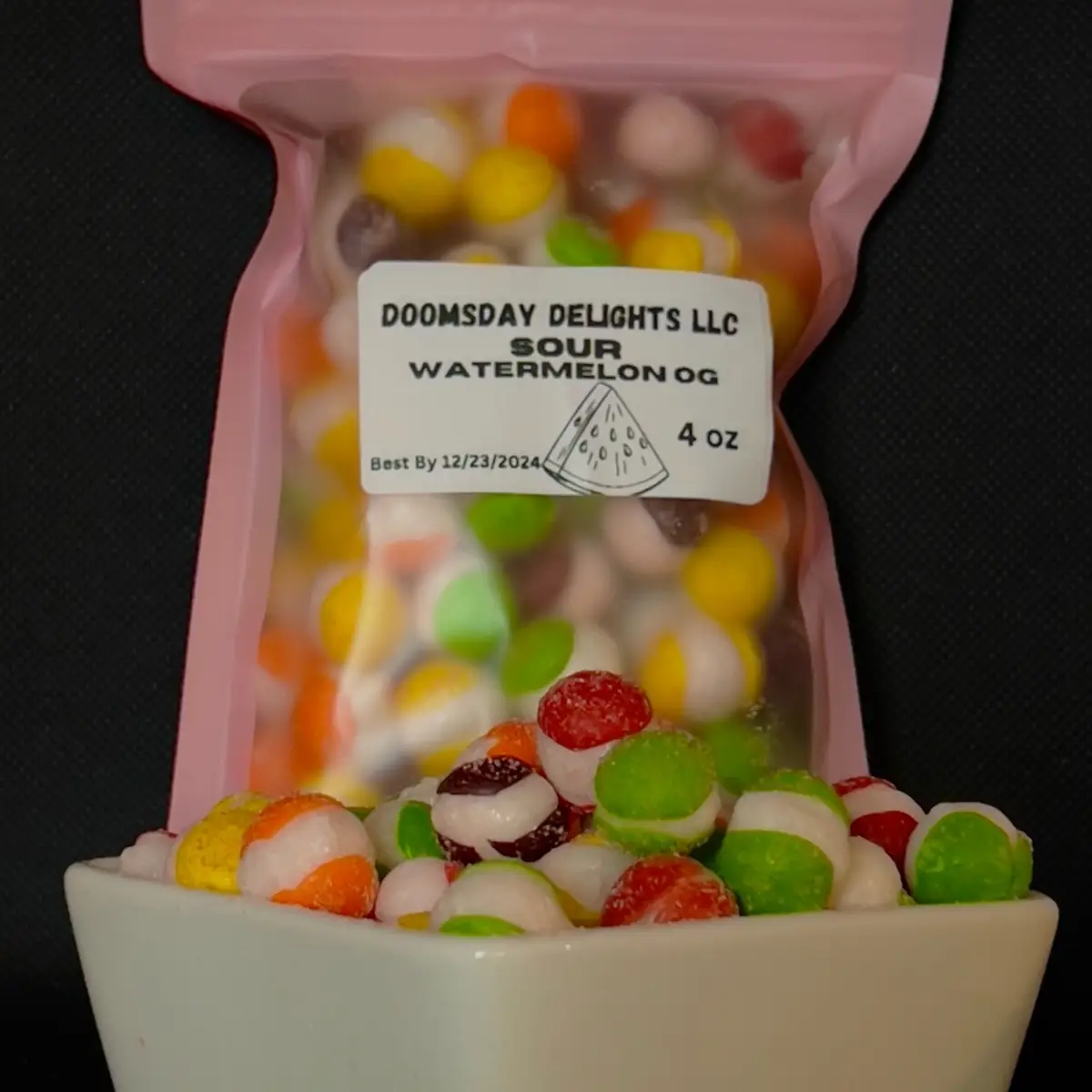 4oz Sour watermelon Freeze Dried Candy