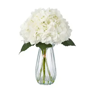 Artificial Real Touch Hydrangea Flowers, Lifelike Silk Bouquet with Stems for Wedding Centerpiece, and Home or Party Decor