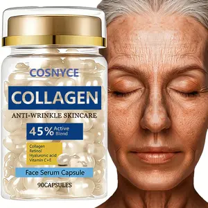 90 Capsules Collagen Essence, Unisex Facial Moisturizer, Daily Hydration & Brightening, Smooth & Soft Skin Care Serum, Firming Rejuvenating Skin