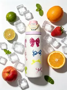 Owala Bow Print Insulated Stainless Steel Water Bottle with Flip-Top Spout, Leak Proof Locking Lid, BPA-Free, Reusable Cold Drink Bottle for Gym, Travel, School