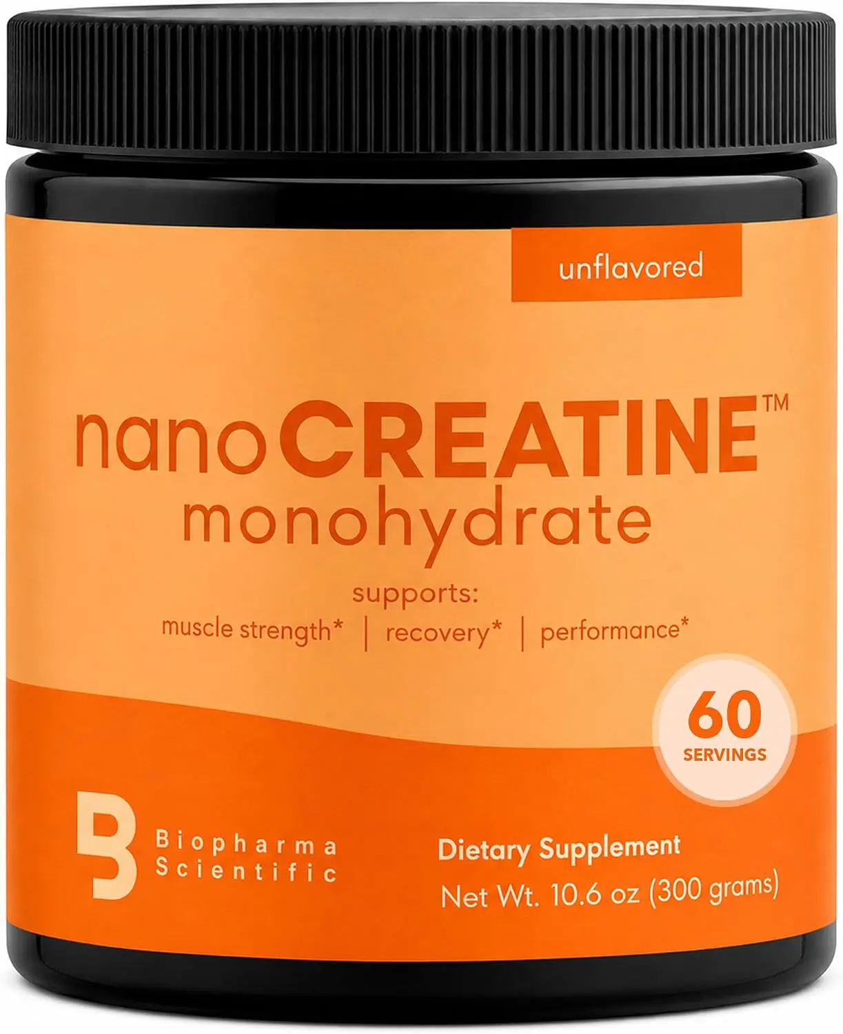 Biopharma Scientific NanoCreatine Creatine Monohydrate Powder | 5g Pure Creatine Per Scoop for 60 Servings | Unflavored  Single Ingredient which Supports Strength Lean Muscle & Everyday Energy & Recovery | Easy to Mix