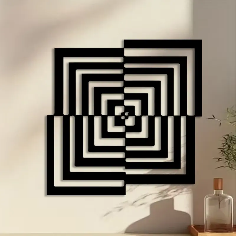 1pc Optical Illusion Metal Wall Art, Optical Illusion Statue Mural, Perfect for Living Room Wall, Gallery Wall, Modern Wall, Halloween Decor, Wall Decoration, Ideal Gift for Art Enthusiasts, Anti-Corrosion Metal