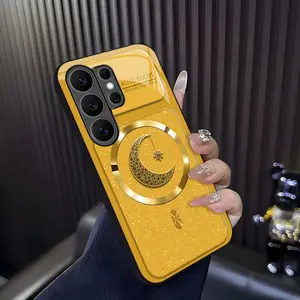 Suitable for [Galaxy S26 Ultra] high-end MagSafe phone case，Luxury Lace Moon Star MagSafe Case Aesthetic Sparkly Shockproof Cover 952