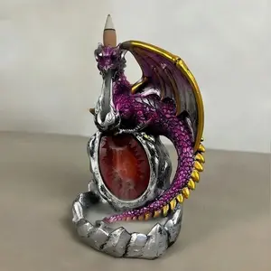 Innovative Western Dragon Shape Reverse Flow Incense Burner, Vintage Fantasy Style, Unique Aromatherapy Decor for Study Room Tea Table