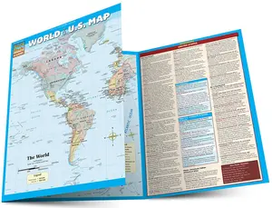 QuickStudy | World & U.S. Map Laminated Reference Guide
