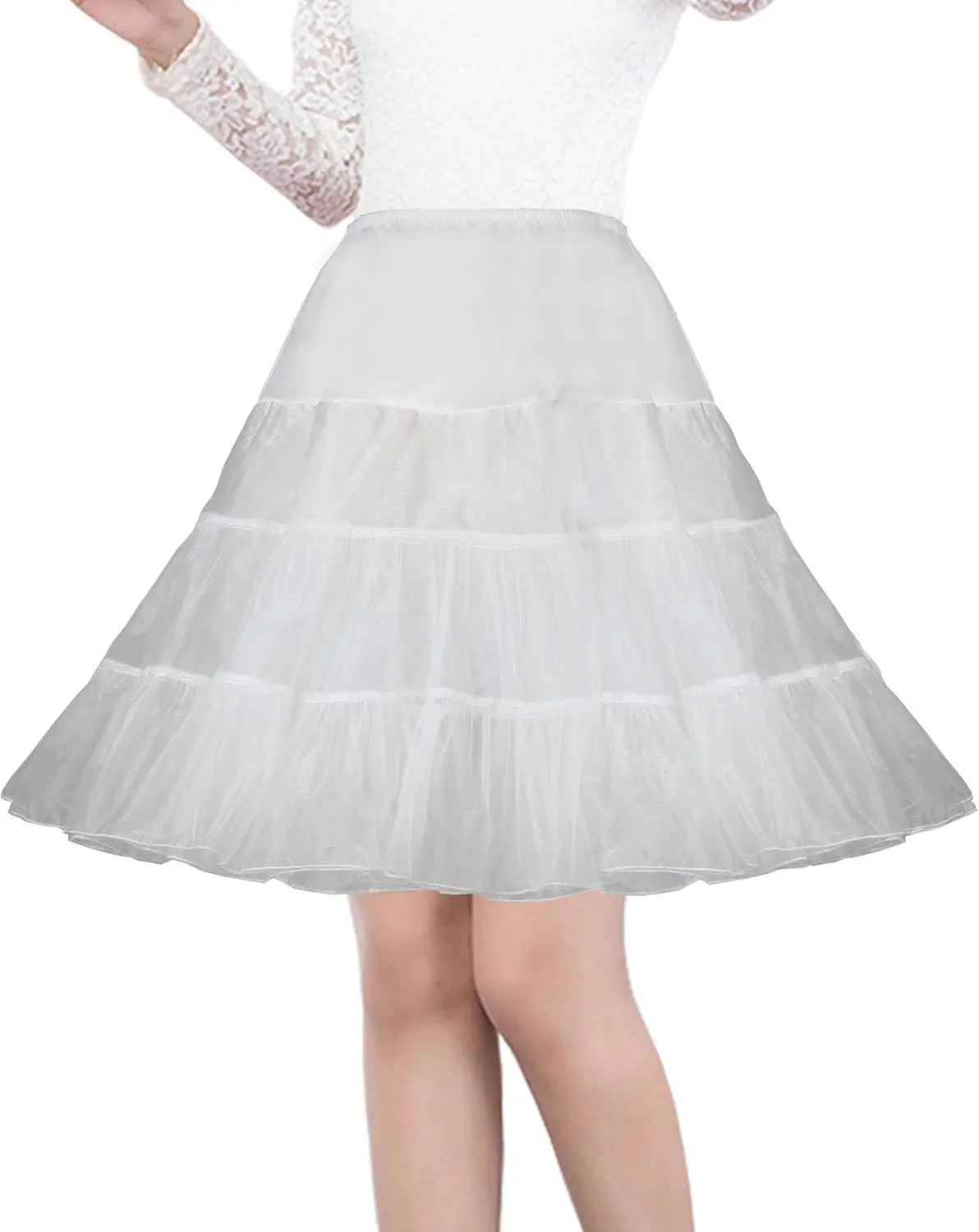 Women's 50s Vintage Petticoat 26" Crinoline Rockabilly Tutu Skirt Slip S-3XL