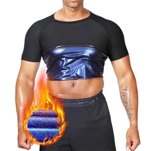 Men Sauna Sweat Vest Heat Trapping Compression Waist Trainer Shirts Gym Sauna Suit Workout Body Shaper Fitness Top Fitness Outfit