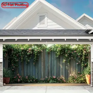 2D flat banner, 1 piece, a 2D flat banner made of large-sized polyester fiber, featuring natural ivy vines and wooden fence patterns. Suitable for various occasions such as parties and weddings. kdj
