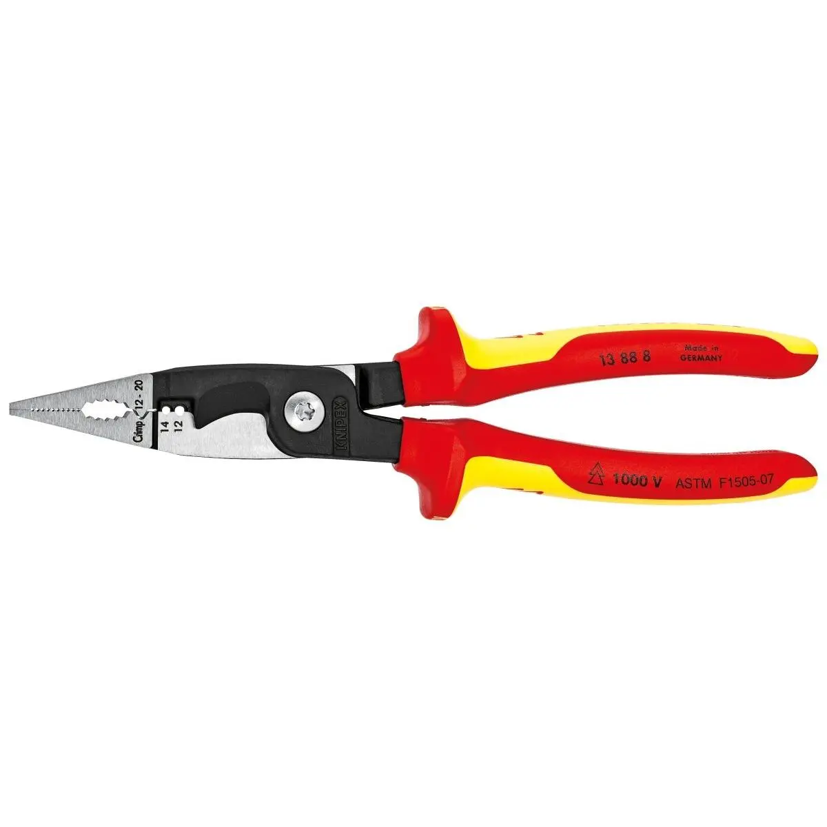 Knipex 6-in-1 Insulated Electrical Installation Pliers 8" 12-14 AWG 13 88 8 US