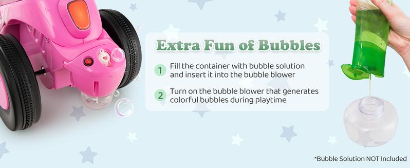 Costzon Electric Bubble Car, 6V Battery Powered 3 Wheel Motorcycle with Bubble Maker, Music, LED Headlight, Forward & Backward, Christmas Festival Gift Black Friday Cyber Monday Costzon Electric Bubble Car, 6V Battery Powered 3 Wheel Motorcycle with Bubble Maker, Music, LED Headlight, Forward & Backward, Christmas Festival Gift Black Friday Cyber Monday