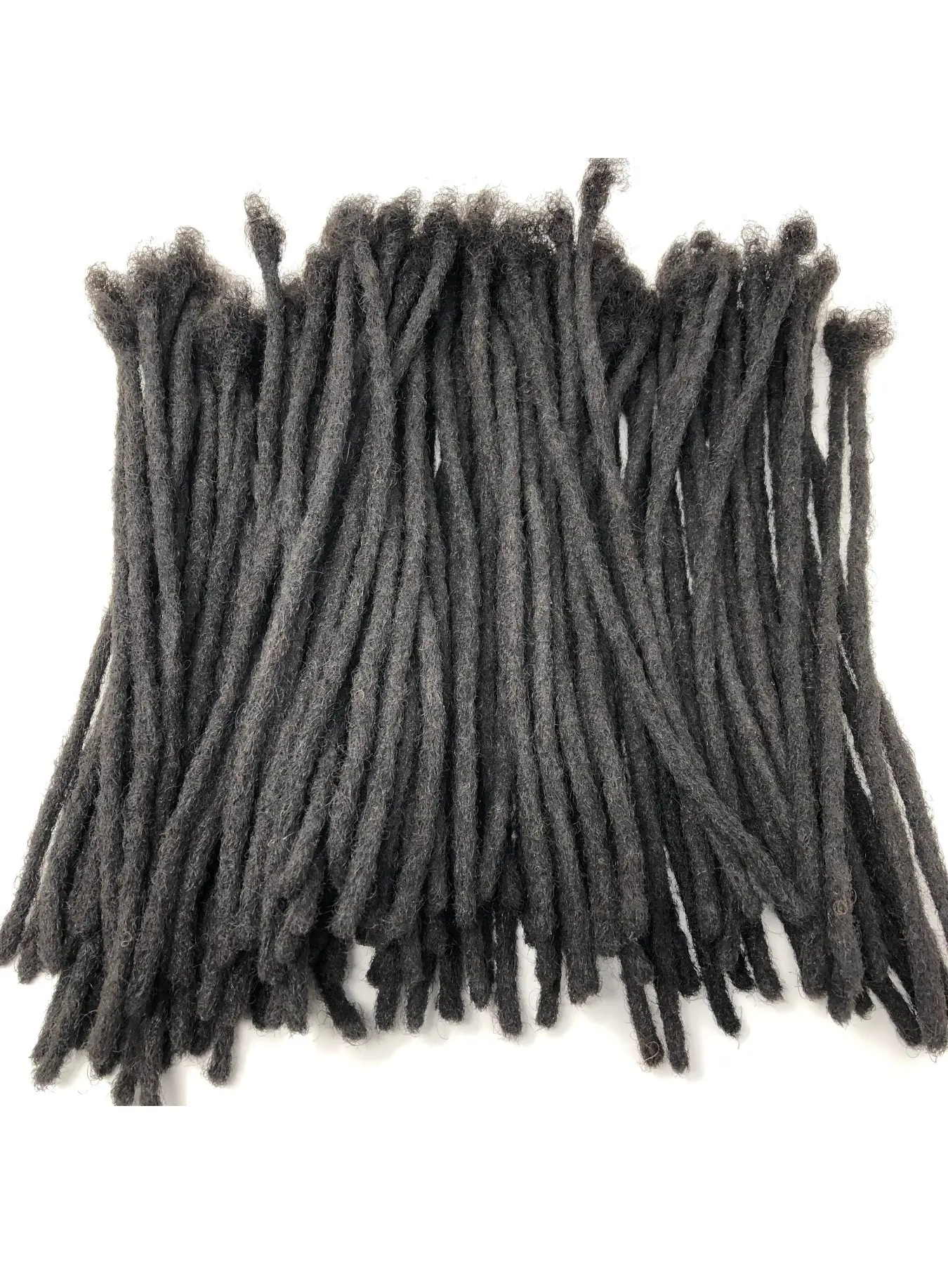Full Handmade Permanent Locs Interlocked Sister Locs Human Hair Extension, 4-14 Inch 0.6cm Thick Natural Black Dreadlocks, 100 Strands Real Human Hair Dreadlock Extensions, Custom Color Bleach & Dye Available