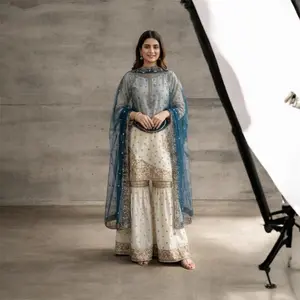 New Arrivals Fandy Silk Garara Set, Soft and Comfortable, with Net Dupatta