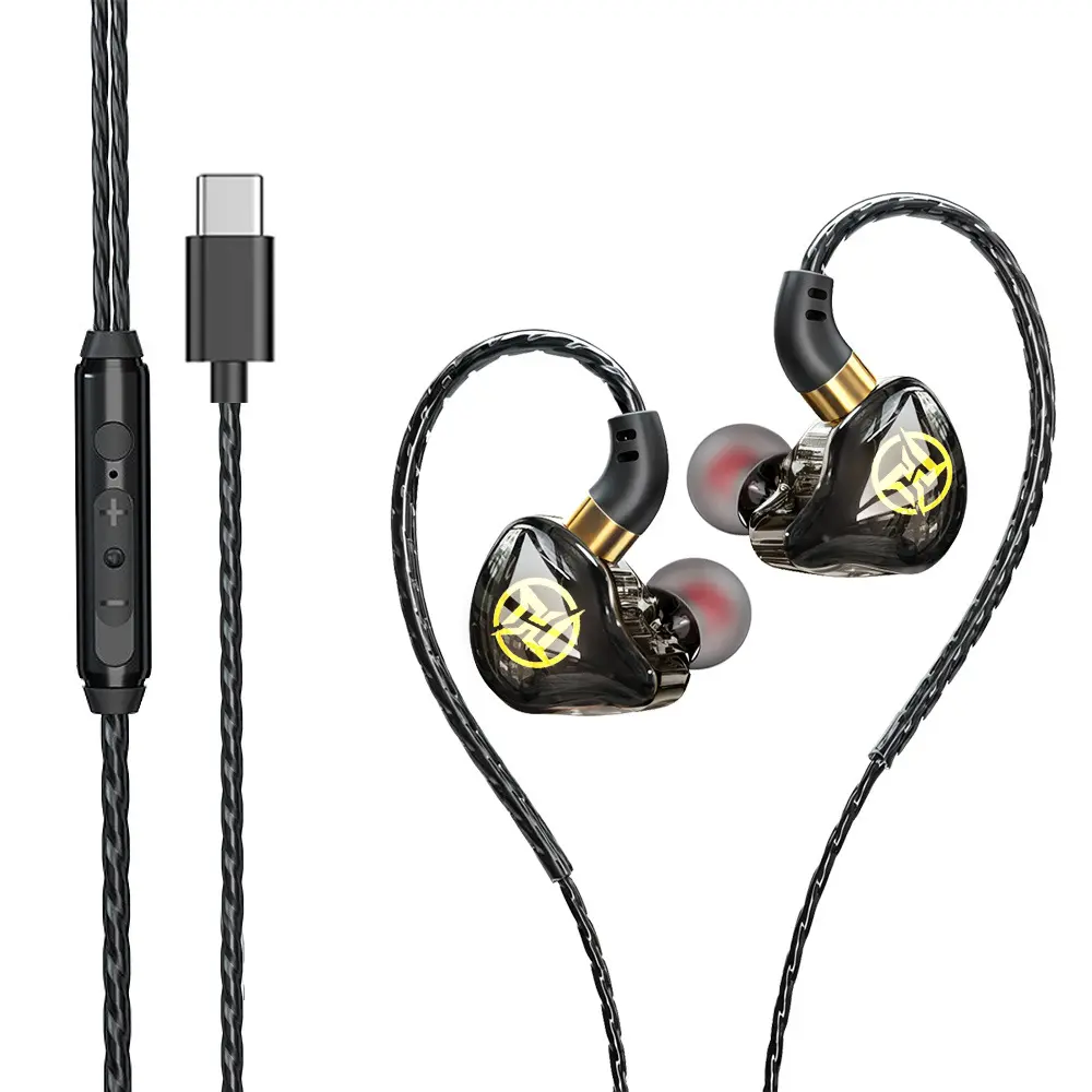 S04 In Ear Headset USB Type-C Headphones for iPad Pro & iPhone 15 Series, HiFi Stereo Wired with Mic & Volume Control, Universal Compatibility, Type C Earphones, Earbud Headset