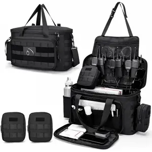 Patrol Bag Law Enforcement, Gear Bag for  Front Seat,Water Resistant  Officer Duty bag,with MOLLE System and Cup Holders