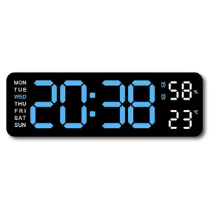 LED Digital Alarm Clock with Dual Alarm, Digital Wall Clock for Bedroom & Office, 10" Large Display 12/24H Desk Clock with Temperature/Humidity/Week/Adjustable Dimmer, Minimalist Clock Lights Set, St. Patrick's Day Home Decorations, Mother's Day Gifts
