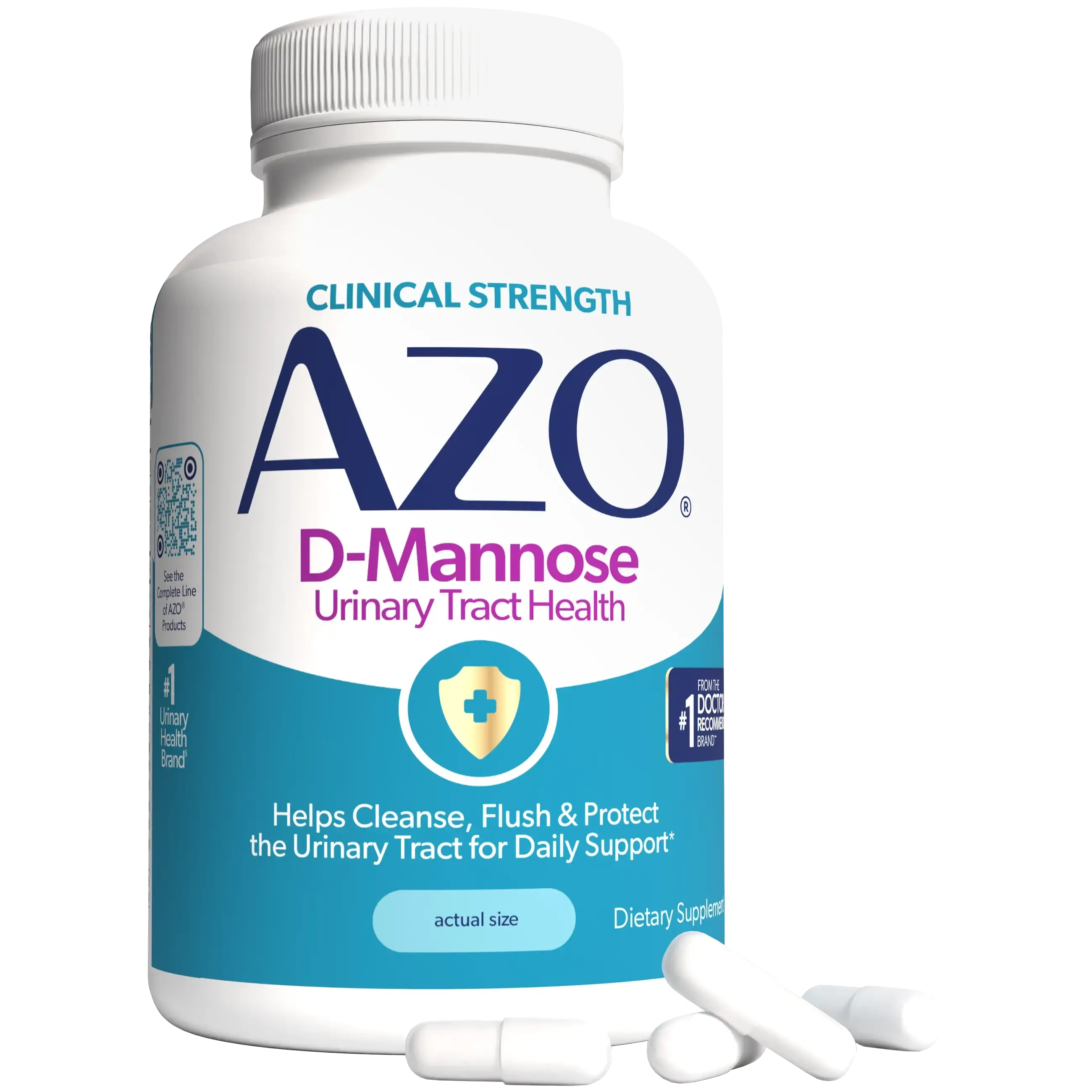 AZO D-Mannose Capsules for Women - Daily Urinary Tract Health & UTI Support Supplement - Non-GMO, Easy-to-Swallow Capsules