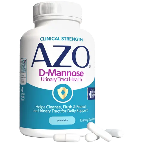 AZO D-Mannose Capsules for Women - Daily Urinary Tract Health & UTI Support Supplement - Non-GMO, Easy-to-Swallow Capsules