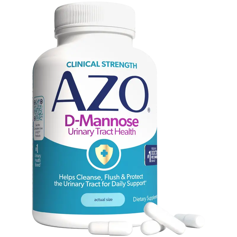 AZO D-Mannose Capsules for Women - Daily Urinary Tract Health & UTI Support Supplement - Non-GMO, Easy-to-Swallow Capsules