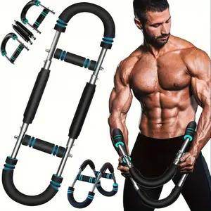 Unisex U Type Strength Trainer Two Gears Adjustable Arm Chest Leg Muscle Workout Tool Portable Home Gym Exercise Training Equipment