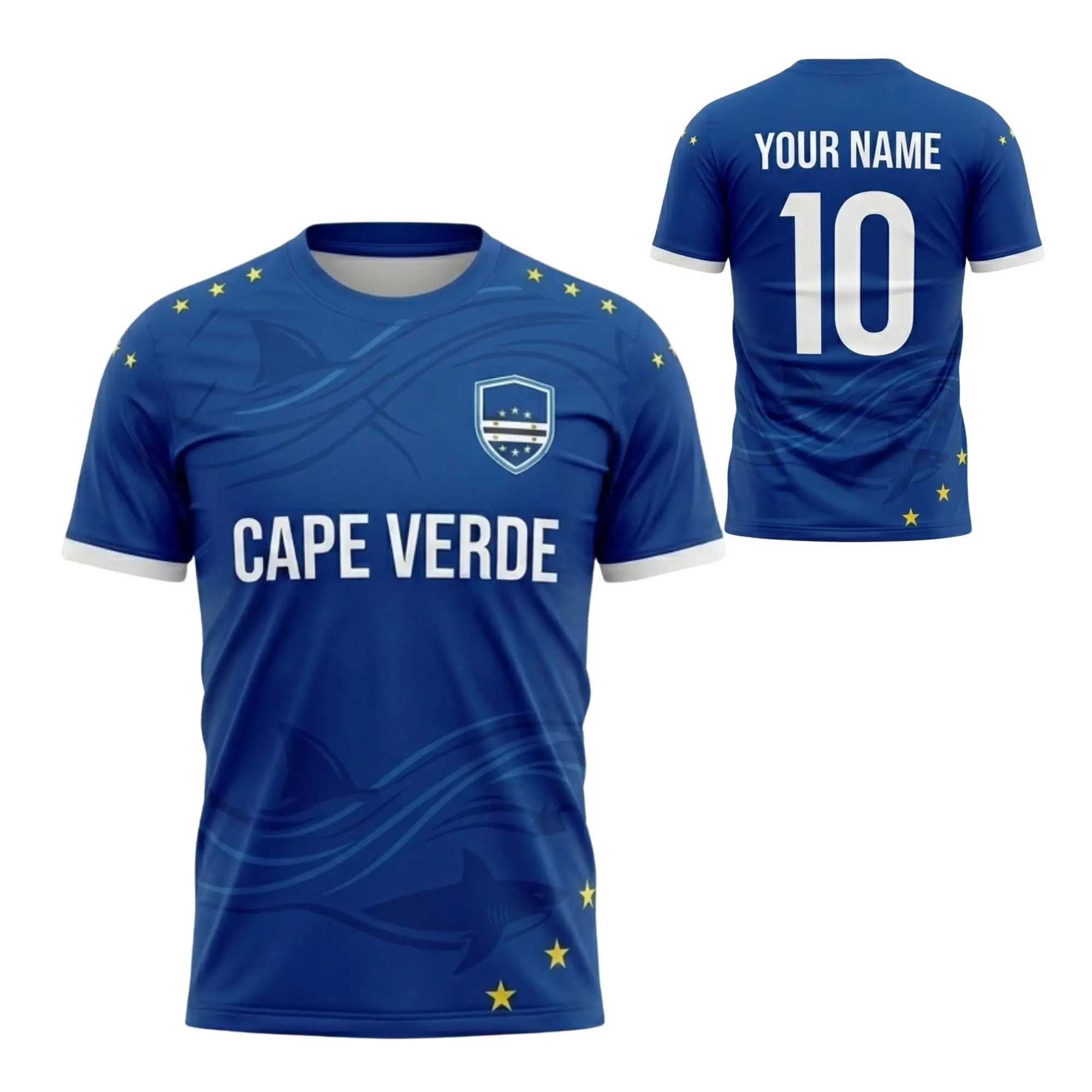 Personalized Cape Verde Soccer Jersey, Custom Name Number Blue Football Shirt