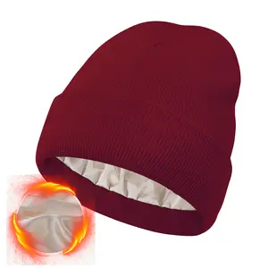 Satin Lined Winter Beanie Hats for Women - Cozy Knit Slouchy Skull Caps with Silk Lining, Perfect Unisex Hats & Ideal Gifts for Your Loved Ones