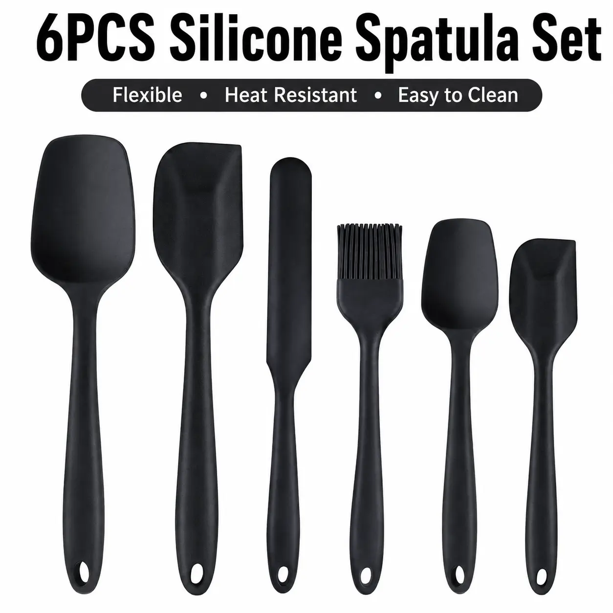 Arthink 6-Piece Silicone Spatula Set - Heat Resistant Spatula Kitchen Tool for Cooking, Baking, Stirring Non-Stick Cookware, Washable Kitchen Utensils