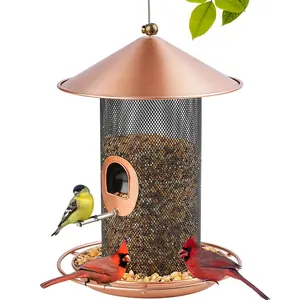 SAMHEOUTDOOR 3lb Double-Layer Metal Wild Bird Feeder for Yard