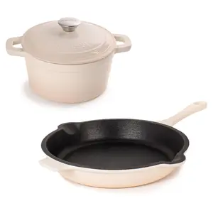 BergHOFF Neo 3Pc Cast Iron Fry Pan & Round Dutch Oven Set