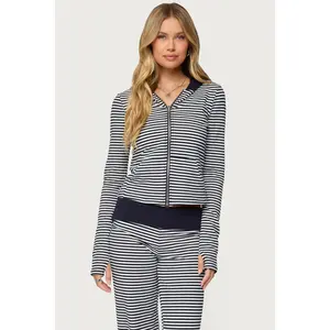 Meggy Striped Zip Up Hoodie Meggy Striped Zip Up Hoodie