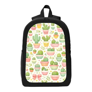 Cactus Element Print Backpack Lightweight Casual Backpack with Zip Closure Adjustable Straps, Applicable to for Women and Men