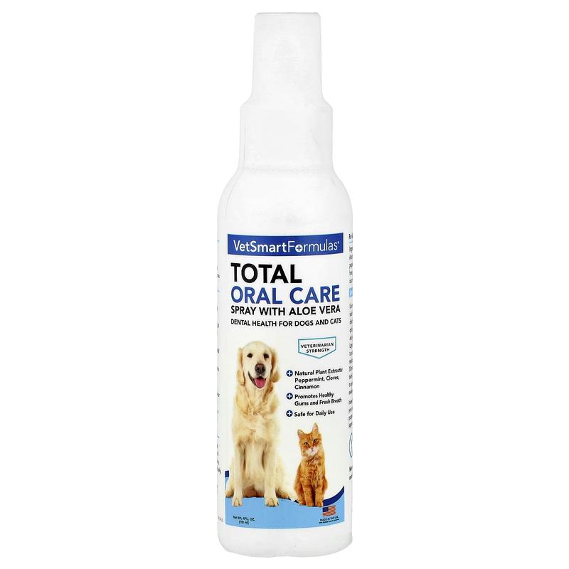 VetSmart Formulas Total Oral Care Spray with Aloe Vera, Dogs and Cats, 4 fl oz (118 ml)
