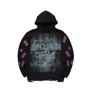 Kyze Black/Multi Distressed Graphic Hoodie