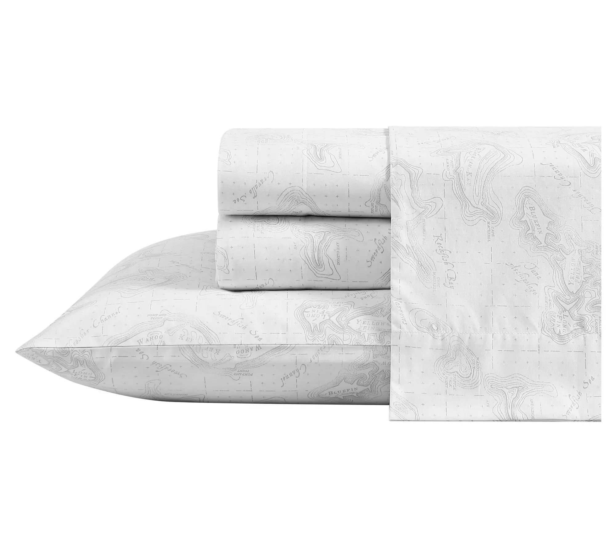 Eddie Bauer Fish Atoll Grey Twin Sheet Set