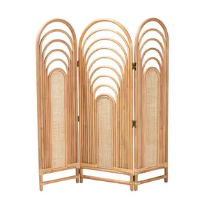 bali & pari Golda Natural Brown Rattan Room Divider