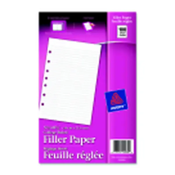 Avery Universal-Hole Punch Filler Sheets - 5.5x8.5 in, White, Heavyweight College Rule Paper, 100-Pack for Small Binders, Pack 100