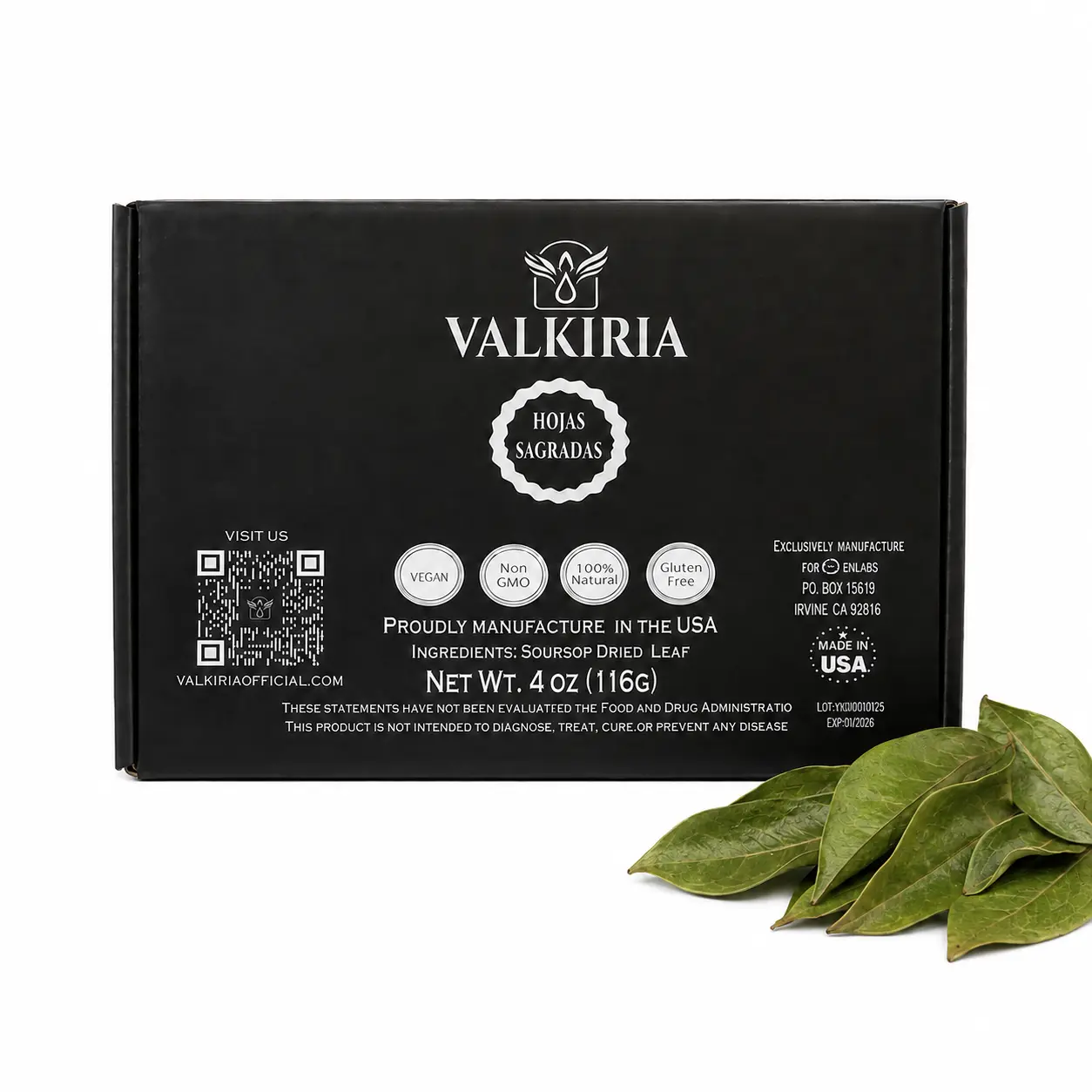 Valkiria Hojas Sagradas De Guanabana Premium Organic Soursop  Dried Leaves  Herbal Tea 4oz