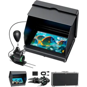 Fourq Underwater Fish Camera - 5 Inch High Definition, 10000mAh Li-Battery, 100ft Cable, 4pcs Ir Lights for Ice Fishing