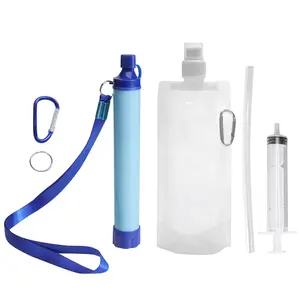 Portable Personal Water Filter, 3 Stage 1000L Backpacking Water Filter BPA Free Outdoor Camping Accessories Survival Gear and Equipment for Hiking, Camping, Travel, and Emergency Preparedness