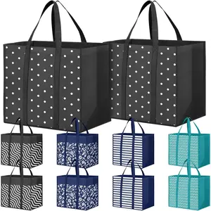 New Upgrade 10 Pack Reusable Grocery Bags 35L Large Capacity Reusable Shopping Bags for Groceries Heavy Duty Waterproof Tote Bags for Shopping and Picnic For car storage