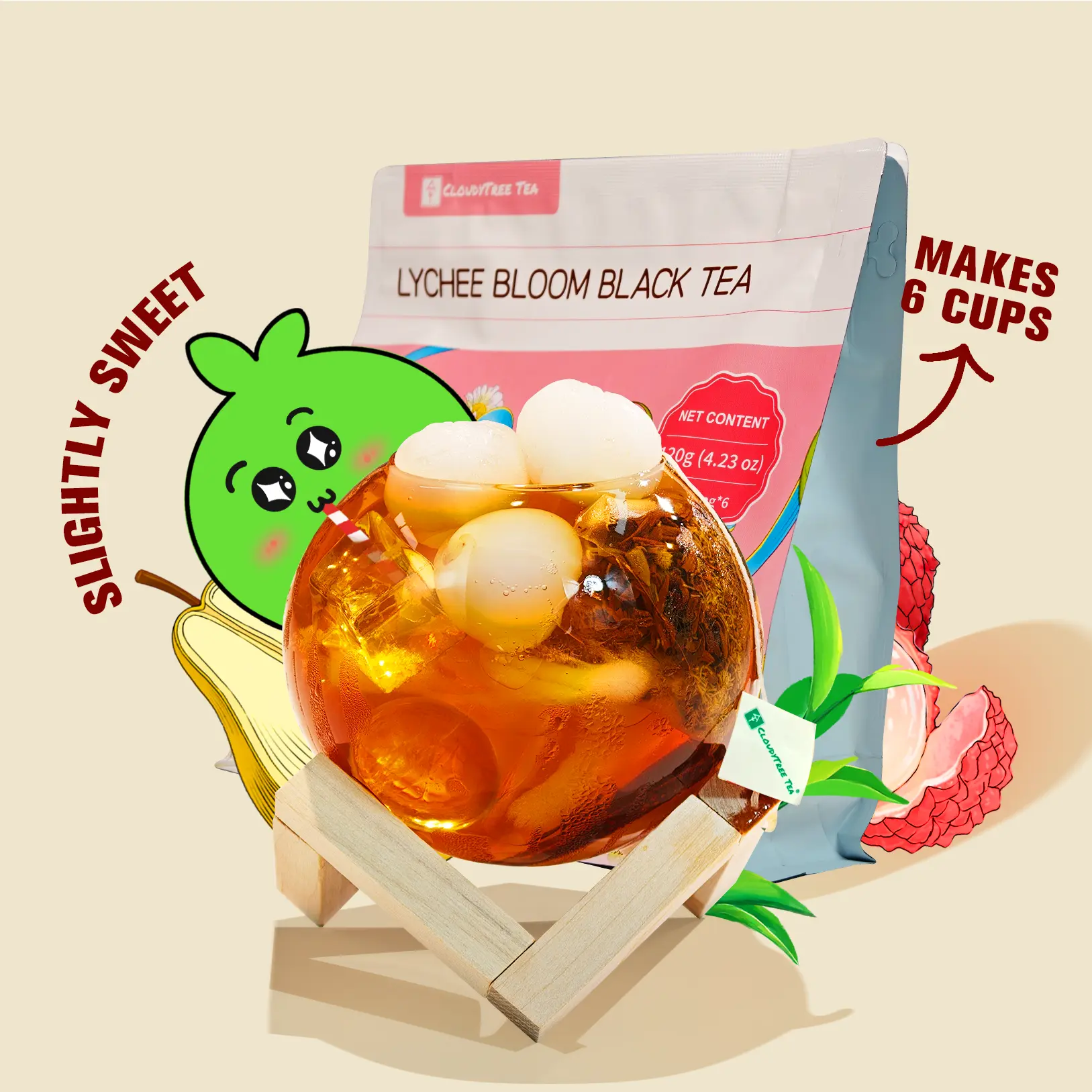 Lychee Pear Fruit Tea - Cloudy Tree Tea
