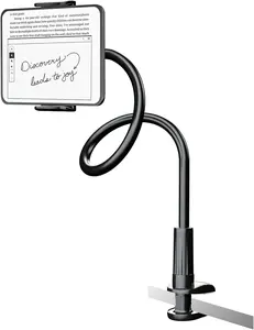 Gooseneck Kindle Tablet Holder Stand Adjustable Arm Mount for Reading in Bed Hands Free Kindle Paperwhite Accessories for , iPad,Tablet,