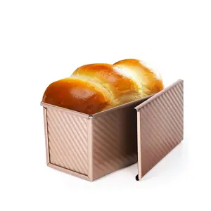 Loaf Pan with Lid, 1 Pack Non-Stick 1 Lb Carbon Steel Bread Toast Box, Baking Cake Mold with Cover Bakeware for Homemade Bread Oven Baking, Nonstick Baking Mold