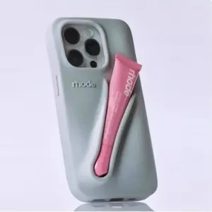RHODE Minimalist Silicone Case for iPhone, Built-In Lip Treatment Holder, Viral Beauty Style Mobile Phone Cover