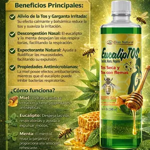 Eucaliptos: Miel de Abeja, Menta Y eucalipto jarabe para la tos Honey