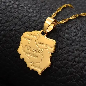 Poland Map Necklace, Flag, Jewelry, Pendant, Gifts, Earrings, Polska