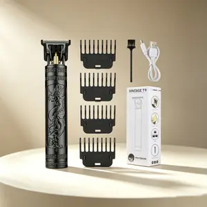 Premium LQT Dragon Engraved T9 Hair Trimmer - Vintage Cordless Barber Clipper, Perfect Grooming Gift for Men, Rechargeable Edger for Beard & Hair Styling home