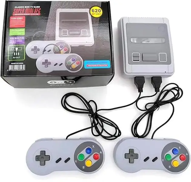 Retro Classic 620 Game Console, Retro Game Console, Classic, Retro, Adult Mini Game Console with 2 Controllers, TV AV Connector, Easter, Birthday Gift
