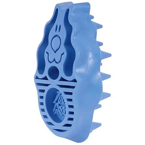 KONG ZoomGroom Rubber Massage Deshedding Brush for Dogs & Cats - Bath Time Grooming Tool for Shiny Coat