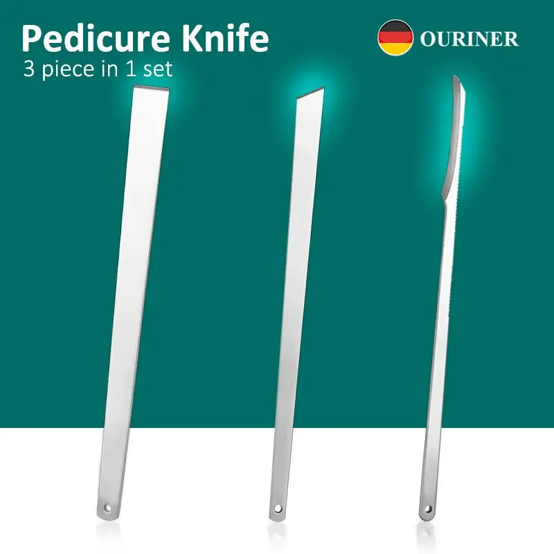3-Piece Professional Pedicure Set: Stainless Steel Foot Care Tools for Ingrown Toenail Removal